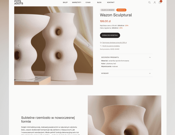 Gotowy sklep internetowy - karta produktu