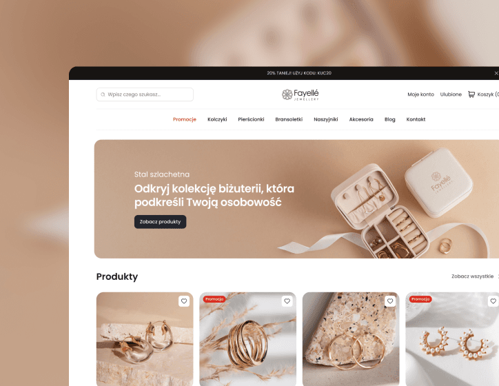 Gotowy sklep internetowy - główna strona