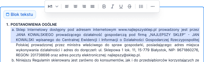 Szybka edycja dłuższych tekstów