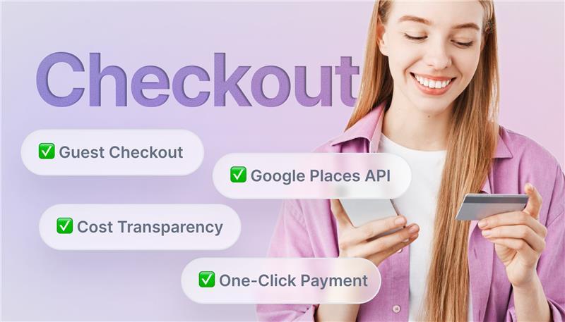 Infografika przedstawiająca lejek konwersji e-commerce z zaznaczonym etapem checkoutu i statystyką porzuceń koszyka.